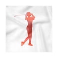 thumbnail image 1 of Golf Decorative Satin Napkins Set of 4, Silhouette of a Woman Golf Player Hitting the Ball Athlete Health Graphic, Square Fabric Party & Dinner Napkin, 18", Dark Coral and White, by Ambesonne, 1 of 2