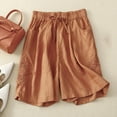 thumbnail image 2 of Summer Savings Clearance 2024! TAGOLD Womens Summer Pants,Fashion Women Wide Leg Pants Plus Size Splice Casual Elastic Waist Slim Beach Shorts, 2 of 4