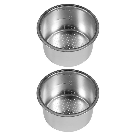 2pcs Stainless Steel Fine Mesh Reusable Coffee Filter Basket Cup