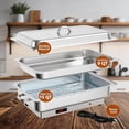 thumbnail image 4 of 9QT Electric Chafing Dish Buffet Set with Digital Temperature Control, Stainless Steel Food Warmer with Warming Tray and Lid, Portable Catering Server for Parties Weddings Banquets, 23x14x11 Inch, 4 of 7