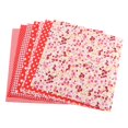thumbnail image 1 of FAGINEY 7pcs 25*25cm Red Cotton Fabric DIY Assorted Squares Pre-Cut Bedding Suite Quarters Bundle, 1 of 8