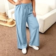 thumbnail image 5 of SBYOJLPB Women's Plus Size Pants Solid Color Elastic Waist Drawstring Pants with Pocket, 5 of 7