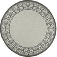 thumbnail image 2 of Nourison Garden Party Indoor/Outdoor Transitional Bordered Ivory/Charcoal 7'10" x round Area Rug, (8' Round), 2 of 9