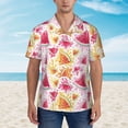 thumbnail image 2 of Balery Watermelon Camisas hawaianas de manga corta para hombre, camisas playeras de corte holgado, camisas de vacaciones con botones,Large, 2 of 7