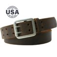thumbnail image 3 of Ridgeline Trail Leather Belt by Nickel Smart®- Nickel Free Belt Buckle, Silver Hypoallergenic Double Pin Roller Buckle, 1.5 Inch Full Grain Leather Strap, USA Made, 3 of 7