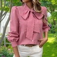 thumbnail image 2 of Clothing Delayuji Blouses for Women Women's V Neck Sleeve Top Plaid Blouse Long Sleeve Top Baggy Top Love Top Casual Shirt Xl Red, 2 of 9
