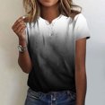 thumbnail image 1 of LOVZFMLL Hauts d'Été pour Femmes Mode Décontractée Chemises Imprimées Manches Courtes Tee Ample Blouse Col en V, 1 of 5