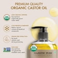 thumbnail image 2 of Majestic Pure USDA Organic Castor Oil | Hexane Free & 100% Pure | Cold Pressed | Stimulate Growth for Hair, Eyelashes, Eyebrows, Nails | Moisturizing & Nourishing | Body, Hair & Carrier Oil | 8 Fl Oz, 2 of 9