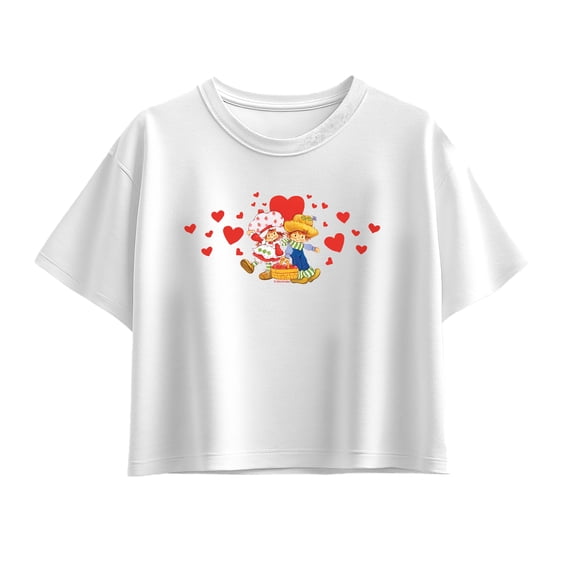 Strawberry Shortcake - Valentine Hearts Short Sleeve Boxy Graphic T-Shirt