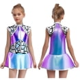 thumbnail image 4 of TSSOE Robe Fille Enfants Alien Mignonne Anime Robe de Danse Paillettes Sans Manches Évasée Ligne A Tenue de Danse Cosplay Bleu 14, 4 of 7