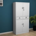thumbnail image 1 of PananaHome - Armario de oficina alto de metal con 2 cajones y puertas, archivador, armario de almacenamiento, muebles de oficina Vhermosa AZ-0145, 1 of 7