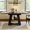 thumbnail image 4 of Extendable Dining Table 47.24''-66.92'', Seats 4-6, Rectangle Kitchen Table with Removable Leaves, Storage Shelf, Black, 4 of 8