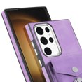 thumbnail image 6 of Wallet Case for Samsung S23 Ultra, Premium Leather Case with Card Holder, 360°Rotation Ring Kickstand, RFID Blocking Protective Magnetic Back Clsoure Case for Samsung Galaxy S23 Ultra, Purple, 6 of 13