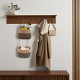 thumbnail image 2 of Over The Door Hanging Basket, 2 Tier Cotton Woven Wall Basket, Magazine Racks Hanging Organizer, Decorative Hanging Storage Baskets for Organizing Living Room, Bathroom and Bedroom (Jute-black) C104, 2 of 3