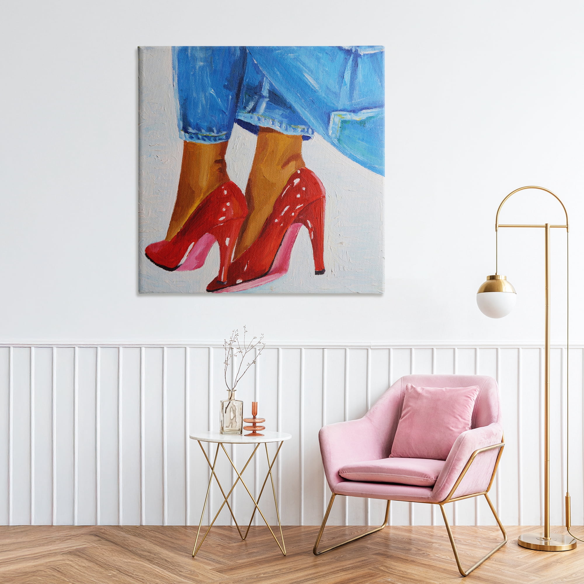 Stupell Industries Glossy Red Pumps & Jeans Canvas Wall Art, design by Violeta Vollmer