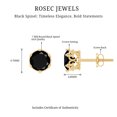 thumbnail image 6 of Rosec Jewels Natural Black Spinel Solitaire Crown Stud Earrings - 3 Carat - AAA Quality - Ready to Gift, 18K Yellow Gold, 6 of 7