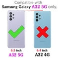 thumbnail image 3 of Compatible with Samsung Galaxy A32 5G 2021 6.5 inch Zipper Wallet Phone Case Tempered Glass Screen Protector Crossbody Lanyard Strap Flip Card Holder Slot Cell Cover for M32 G5 A 32 32A Women Purple, 3 of 9
