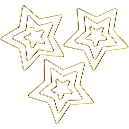 12 Pieces Assorted 4 Sizes Moon Star Heart Shaped Dream Catcher Rings Macrame Gold Metal Hoops for Floral Wreath Wall Hangings DIY Craft Supplies Home Decor