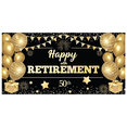 thumbnail image 2 of Golden Balloons Happy Retirement Banner Glitter Fireworks Black Background Celebration Decor for Retirement Party Indoor Event Decoration, 2 of 6