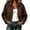 Coffee, variant on Timegard Zip up Jackets for Women Lapel V Neck Long Sleeve Ruched Bottom Short Jacket Vintage Fall Winter Fashion Outwear,Yellow,XL