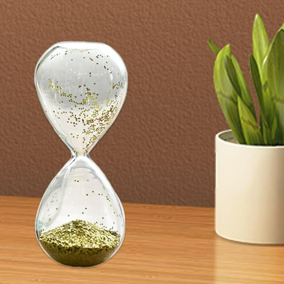 LOVIVER Glitter Sand Glass Timer Hourglass Glitter Sand Clock 7.87inchx3.15inch Sequins Novelty Hour Glasses for Office Birthday Gift Yellow