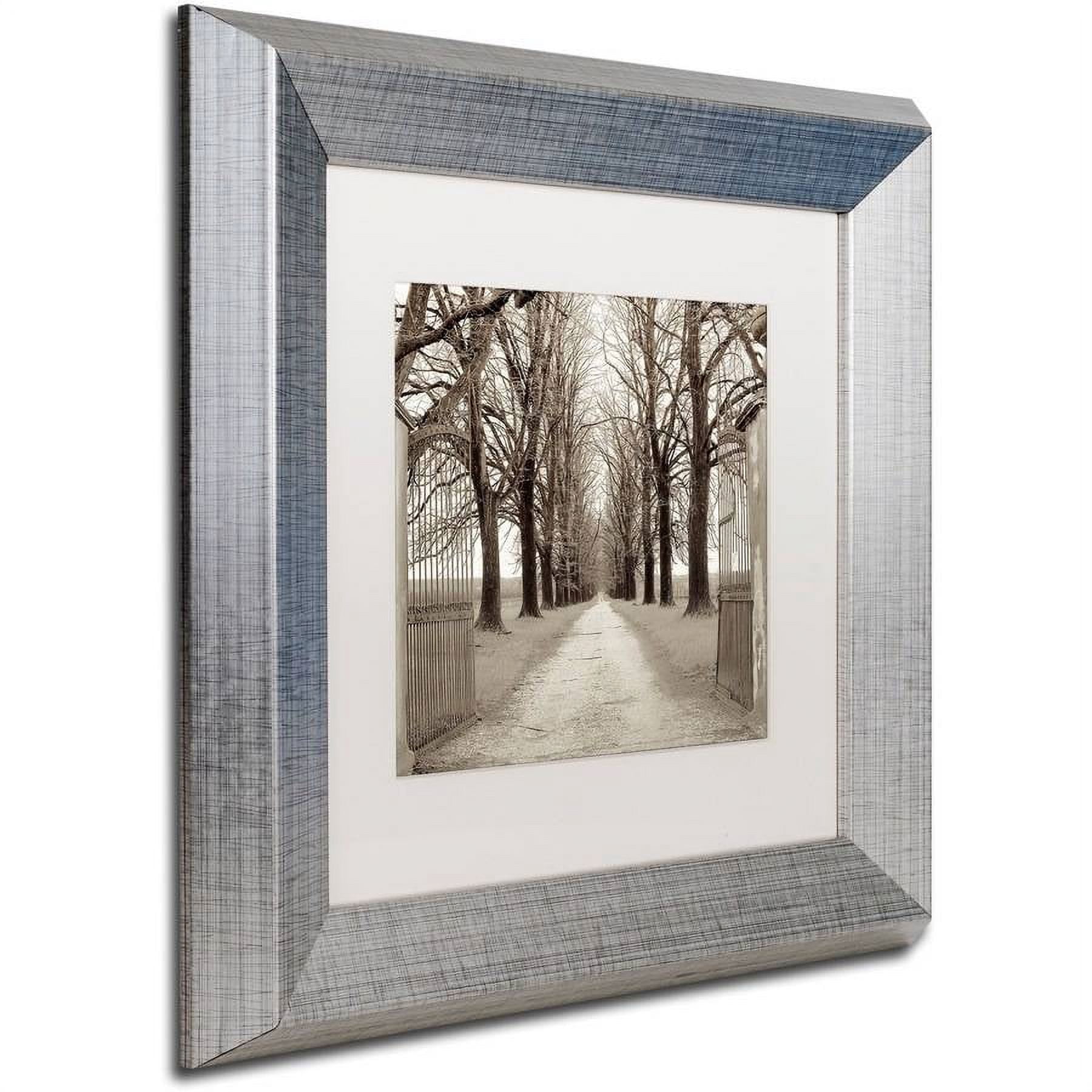 Trademark Fine Art "Veneto Giardini I" Canvas Art by Alan Blaustein, White Matte, Silver Frame
