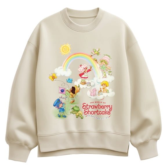 Strawberry Shortcake - Watercolor - Women's Oversized Fleece Crew Sweatshirt