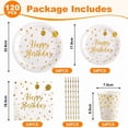 thumbnail image 3 of 120 Pcs Birthday Plates and Napkins Party Supplies, Disposable Paper Plates Tableware Set for Birthday Party Decorations 24 Guests, 3 of 8