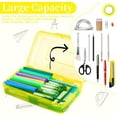 thumbnail image 3 of Djiypn 1 Pack Plastic Pencil Box Large Capacity Pencil Boxes Clear Boxes with Snap-tight Lid Stackable Design and Stylish Office Supplies Storage Organizer Box, Yellow, 3 of 7