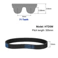 thumbnail image 2 of 3 Packs HTD-5M Rubber Timing Belt 71 Teeth, 355mm Pitch Length, Closed Loop Pulley Timing Belt, 2 of 7