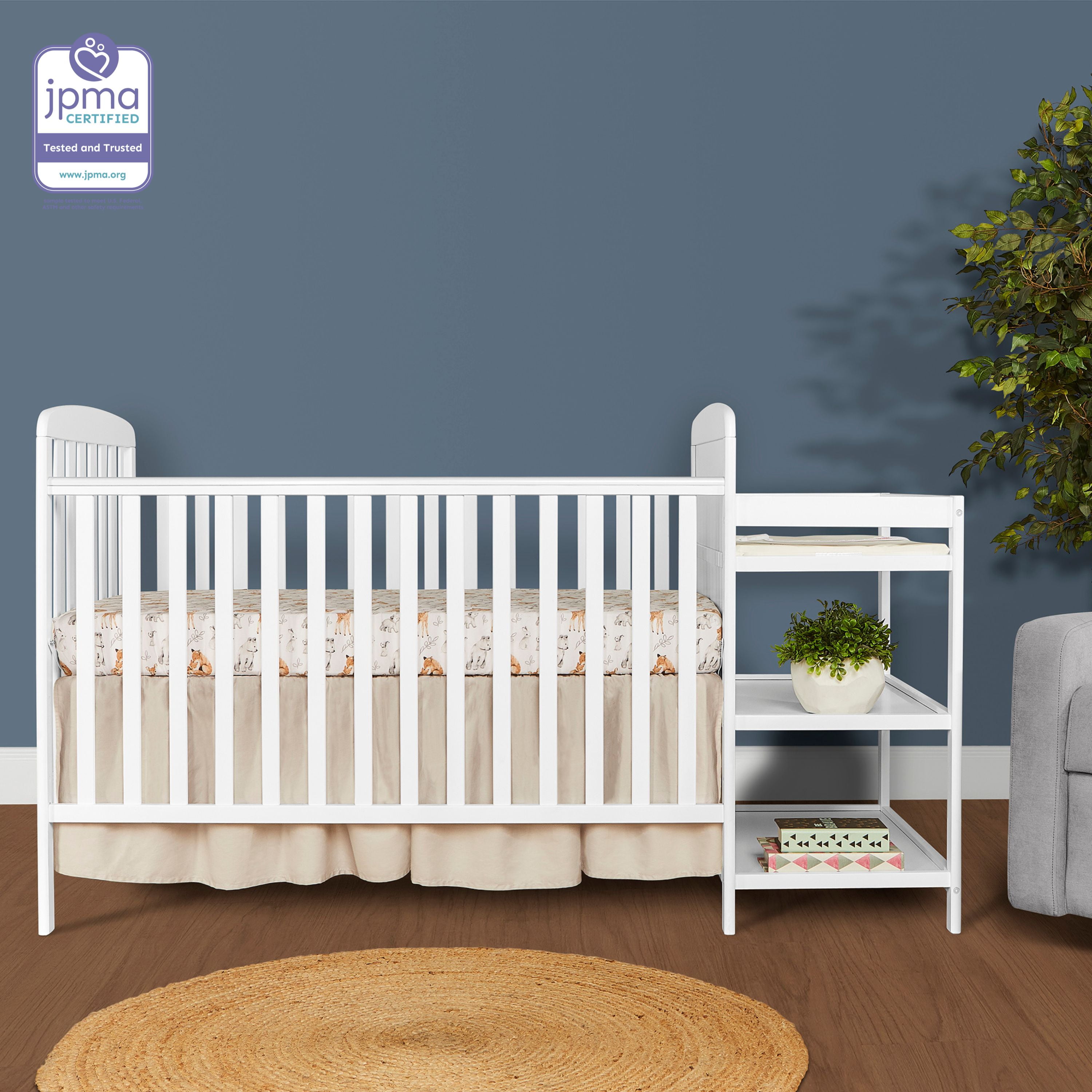 Walmart crib and hotsell changing table