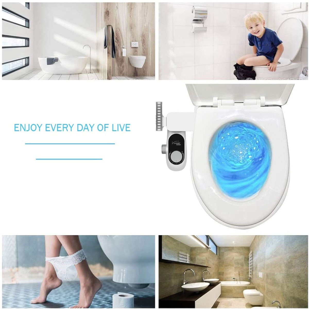 KDMLR Non-Electric, Bidet Attachment White with Smart Cleaning Function