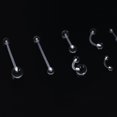 thumbnail image 2 of 36 piezas de aros de plástico transparentes para piercings, anillos para pezón y nariz, 2 of 4