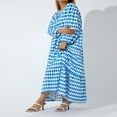 thumbnail image 3 of Femmes Manches Courtes Bouffantes V Cou Maxi Robe Été Boho Floral Imprimé Robe Smocked Tiered Flares Sundress Dark Purple XXL, 3 of 8