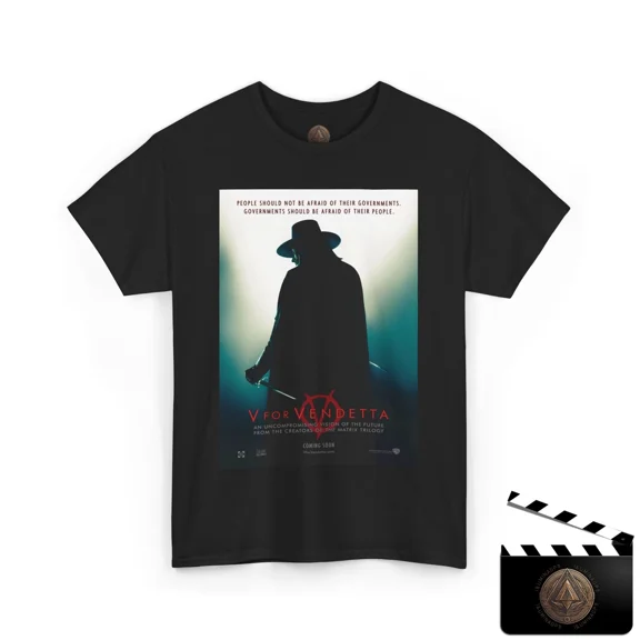 VINTAGE V For Vendetta Retro Movie Poster T-Shirt for Men & Women