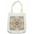 thumbnail image 1 of Colorful Tote Bag, Abstract Style Floral Art Motif Consisting of Pastel Colored Lines and Shapes, Cloth Linen Reusable Bag for Shopping Books Beach and More, 16.5" X 14", Cream, by Ambesonne, 1 of 2