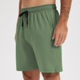 thumbnail image 6 of Breezora Mens Workout Shorts with Side Pockets and Elastic Waist Activewear for Running Training Basketball and Gym In Lightweight Breathable Fabric L Size Green, 6 of 9