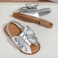 thumbnail image 7 of TOWED22 Girls Sandals Summer Open Toe Flats Shoes Dress Sandals for Toddler Little Kid Big Kid Silver,6.5, 7 of 7