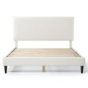 Bowery Hill Modern Boucle Fabric Mattress Ready Queen Bed in White