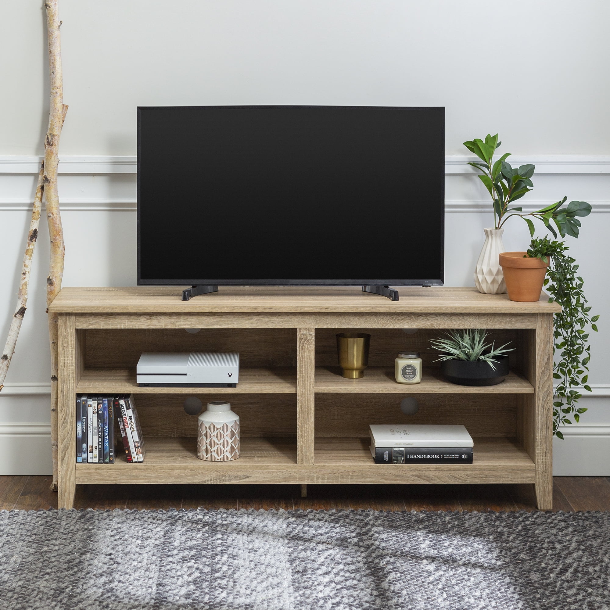 Wood Tv Media Storage Stand For Tv S Up To 60 Multiple Finishes Walmart Com Walmart Com
