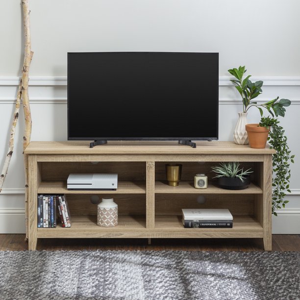 Wood TV Media Storage Stand for TV's up to 60", Multiple Finishes