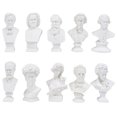 thumbnail image 1 of 10pcs Greek Bust Statues Mini Head Statues Sketch Practice Bust Sculpture Resin Crafts, 1 of 9