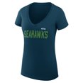 thumbnail image 2 of Women's G-III 4Her by Carl Banks Navy Seattle Seahawks Dot Print V-Neck Fitted T-Shirt, 2 of 3