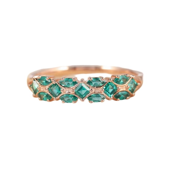 Sterling Silver Emerald Gemstone Ring For Women