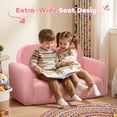 thumbnail image 2 of Babyeap Extra Wide Kids Chair,2-in-1 Convertible Toddler Chairs,Soft Comfy Kids Couch, Kids Sofa for Boys & Girls 3+,Pink, 2 of 9
