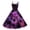 Purple, variant on Valentines Day Sleeveless A-line Dress with Heart Print Casual Off-Shoulder Sleeveless Dress Orange M