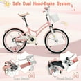 thumbnail image 4 of Babyjoy 18 Inch Kid Bike 95% Pre-Assembled Girls Bicycle with Training Wheels & Basket Age 6-9 Years Old Pink, 4 of 7