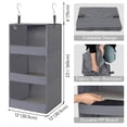 thumbnail image 5 of GRANNY SAYS 3 Tier Hanging Closet Organizer with 2 Sturdy Hooks, Anti-Fall Front Edge, Hanging Storage Foldable, Grey, 5 of 10