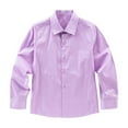 thumbnail image 4 of Boys Formal Long Sleeve Solid Color Dress Shirt，with Tie,Purple，Sizes 4-16, 4 of 5