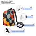 thumbnail image 3 of Vsdgher Geometric Cube Pattern Art Print Canvas Backpack Travel Rucksack Unisex Knapsack 15.7/17.7Inch Laptop Backpack for Work,College-Medium, 3 of 5